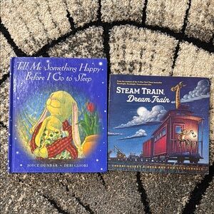 Children's Book Set: Tell Me Something Happy & Steam Train Dream Train